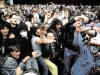 DEU, Berlin 02.06.1990 - Hooligans im Jahnsportpark-Stadion am 02. Juni 1990 in Berlin-Prenzlauer Berg. Kurz nach der Wende war in Ost-Berlin ein gesetzesleerer Raum entstanden, in dem rechtsradikale Uebergriffe und Handlungen moeglich wurden. Fussballspiele waren auch eine Plattform dafuer. - Jose Giribas/imges.de [©(c)images.de, Berlin, Germany; Veroeffentlichung nur gegen Honorar, Urhebervermerk und Belegexemplar. Verwendung des Bildes au§erhalb journalistischer Berichterstattung bedarf besonderer schriftlicher Vereinbarung. Attention: NO MODEL-RELEASE! Please see Details on our Website or contact us: www.images.de - Bank Details: Kto. Deutsche Bank, BLZ 10070000, Kto.Nr. 0414862; Contact: E-Mail info@images.de, Telefon: +49 30 59 00 69 50, Fax +49 30 59 00 69 59]